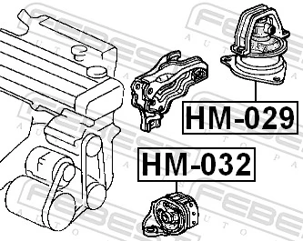 HM032 Febest Подушка (опора) двигателя, левая