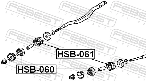 HSB060 Febest Втулка передней радиальной тяги передняя