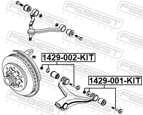 1429002KIT Febest Болт крепления переднего рычага, нижнего