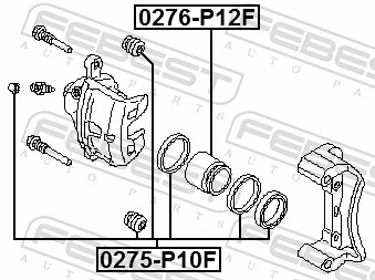 0275P10F Febest Ремкомплект суппорта тормозного, переднего