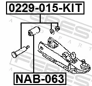0229015KIT Febest Комплект крепёжных болтов рычага