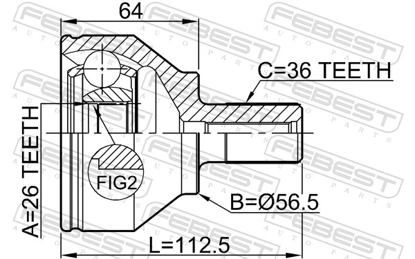 2710S40II Febest Наружная граната