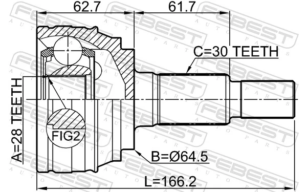 1710Q7 Febest Наружная граната