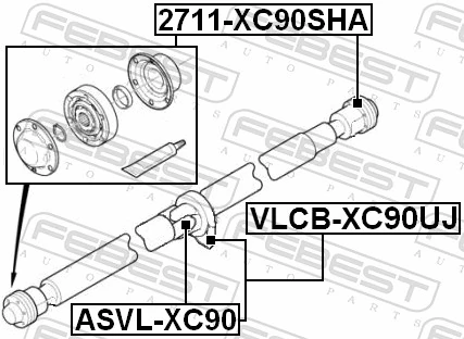 ASVLXC90 Febest Крестовина карданного вала