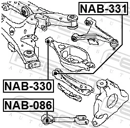 NAB330 Febest Сайлентблок задней тяги