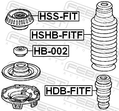 HDBFITF Febest Буфер амортизатора переднего