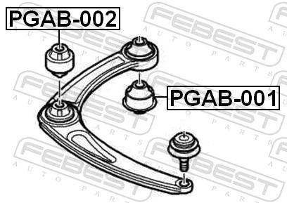 PGAB002 Febest Сайлентблок нижнего переднего рычага