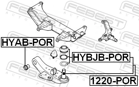 HYABPOR Febest Сайлентблок нижнего переднего рычага