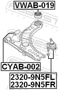 23209N5FR Febest Правая нижняя шаровая опора