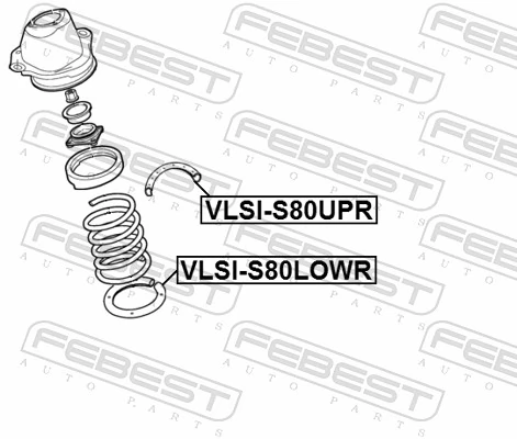 VLSIS80LOWR Febest Проставка (резиновое кольцо) пружины задней нижняя