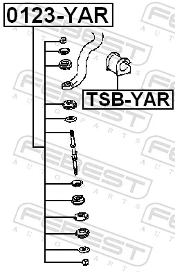 TSBYAR Febest Разрезная втулка стабилизатора