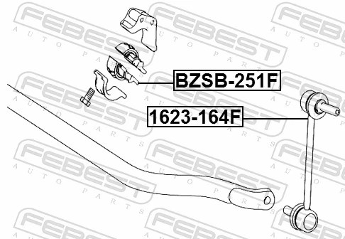 BZSB251F Febest Разрезная втулка стабилизатора
