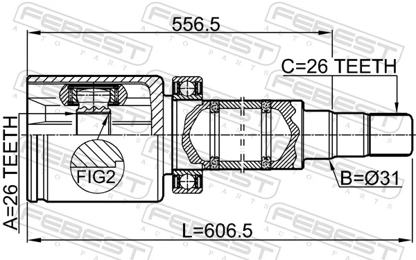 2711V70ATTRH Febest Граната внутренняя передняя правая