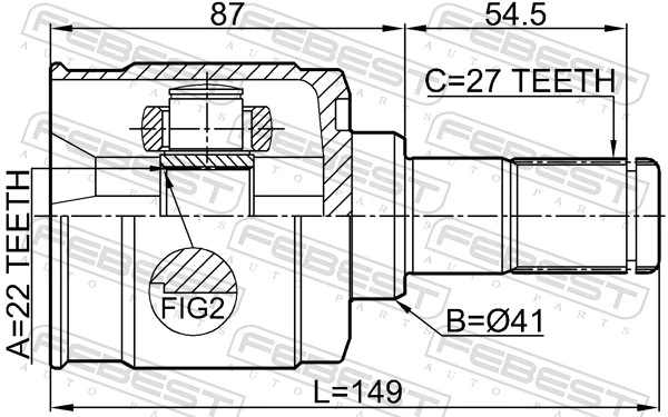 1211SD11MT Febest ШРУС внутренний, передний