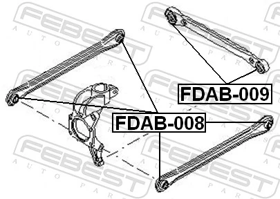 FDAB008 Febest Сайлентблок задней поперечной тяги