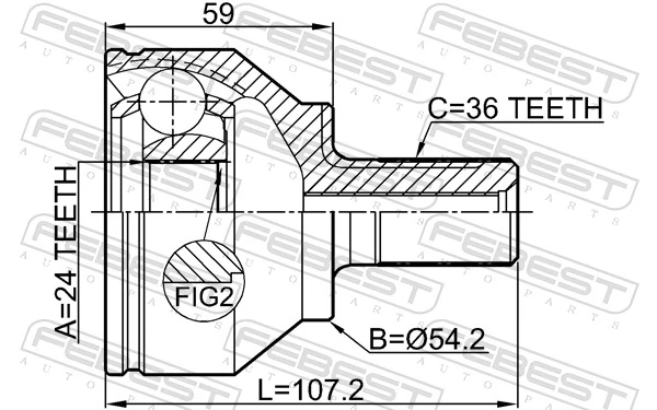 2710C70 Febest Наружная граната