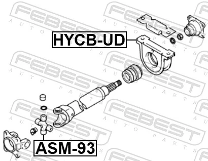 HYCBUD Febest Подвесной подшипник кардана