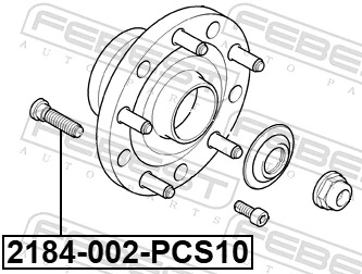 2184002PCS10 Febest Шпилька ступицы колеса
