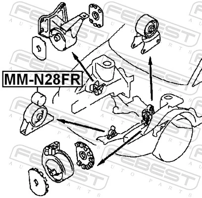 MMN28FR Febest Подушка передней опоры двигателя