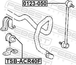 TSBACR40F Febest Разрезная втулка стабилизатора