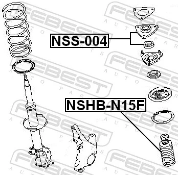 NSS004 Febest Подушка амортизатора переднего