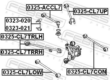 0325CL7CON Febest Поперечная тяга задней подвески