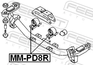 MMPD8R Febest Задняя подушка двигателя