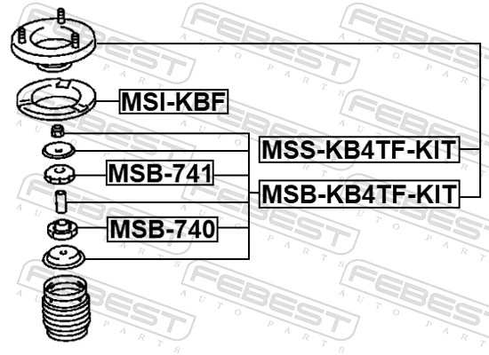 MSSKB4TFKIT Febest Подушка амортизатора переднего