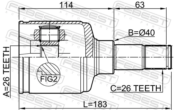 BB2687 Posterparts Граната внутренняя передняя левая