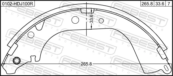 0102HDJ100R Febest Барабанные тормозные колодки