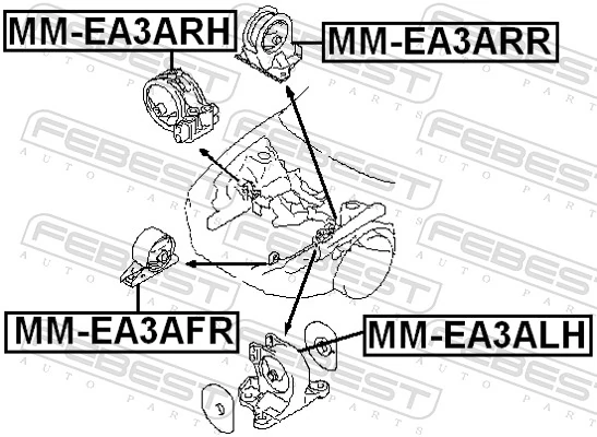 MMEA3AFR Febest Подушка передней опоры двигателя