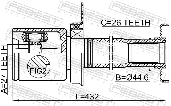 2311TR5RH Febest Граната внутренняя передняя правая
