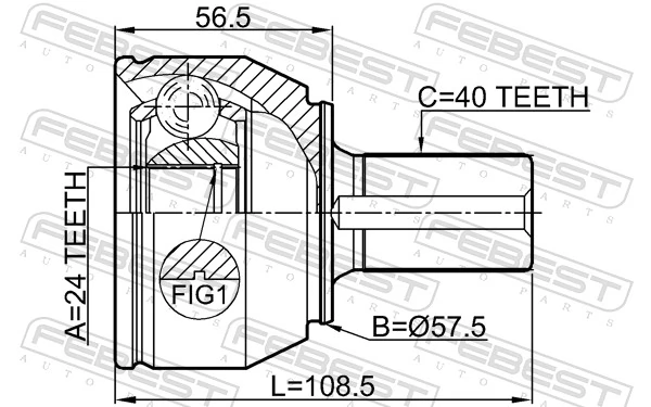2110CA216 Febest Наружная граната