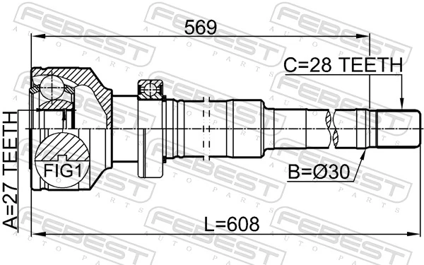 2711XC90RH Febest Граната внутренняя передняя правая