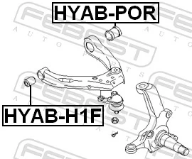 HYABH1F Febest Сайлентблок нижнего переднего рычага