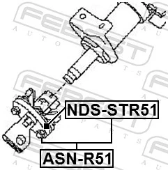ASNR51 Febest Муфта рулевого карданчика