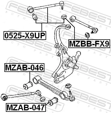 0525X9UP Febest Балансир задний верхний