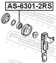 AS63012RS Febest Подшипник для генератора