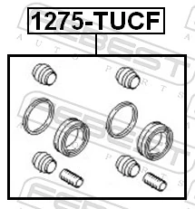 1275TUCF Febest Ремкомплект суппорта тормозного, переднего