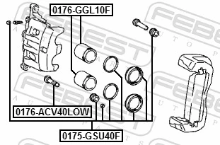 0176GGL10F Febest Поршень тормозного суппорта переднего