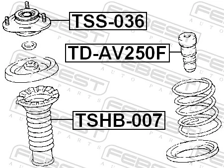 TSS036 Febest Подушка амортизатора переднего