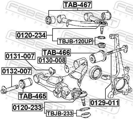TAB466 Febest Сайлентблок нижнего переднего рычага