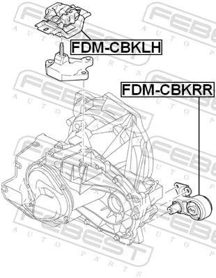 FDMCBKRR Febest Задняя подушка двигателя