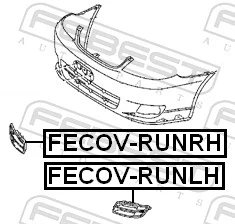 FECOVRUNRH Febest Заглушка ПТФ бампера переднего правая