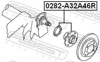 0282A32A46R Febest Ступица задняя
