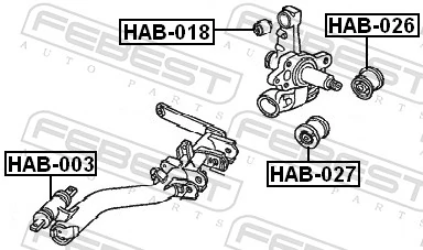 HAB026 Febest Сайлентблок цапфы
