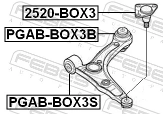 2520BOX3 Febest Палец шаровой нижний