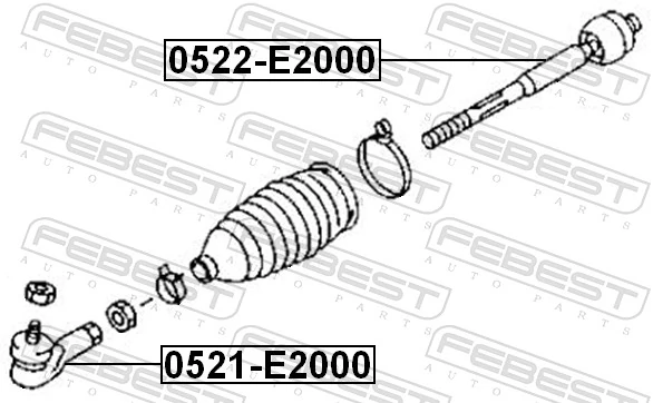 0521E2000 Febest Наружный наконечник рулевой тяги