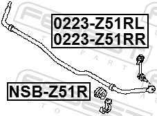 0223Z51RR Febest Задняя правая тяга стабилизатора