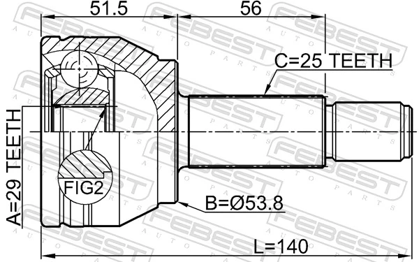 0510M2 Febest Наружная граната